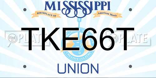 TKE66T Mississippi License Plate