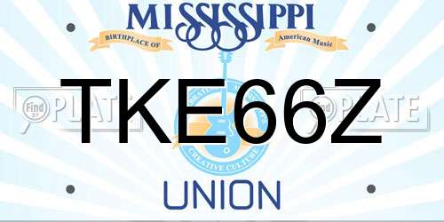 TKE66Z Mississippi License Plate