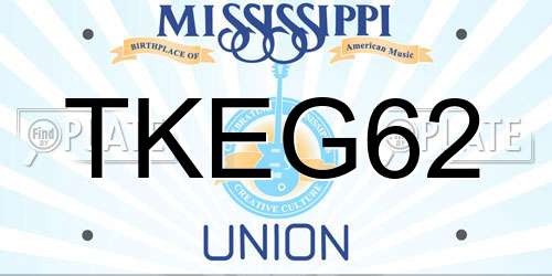 TKEG62 Mississippi License Plate