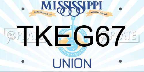 TKEG67 Mississippi License Plate