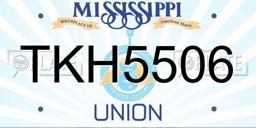 TKH5506 Mississippi License Plate