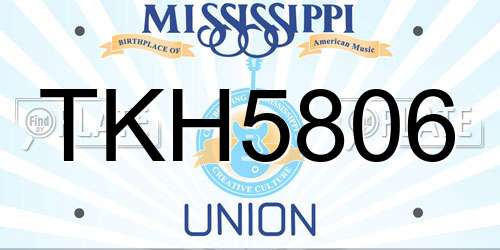 TKH5806 Mississippi License Plate
