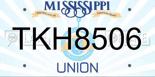 TKH8506 Mississippi License Plate