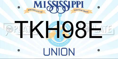 TKH98E Mississippi License Plate