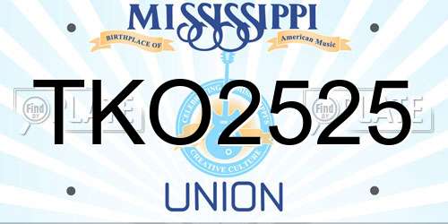 TKO2525 Mississippi License Plate