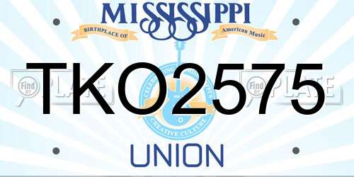 TKO2575 Mississippi License Plate