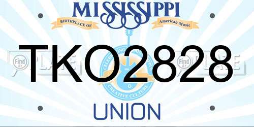 TKO2828 Mississippi License Plate