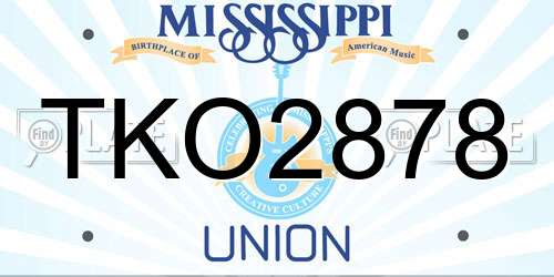TKO2878 Mississippi License Plate