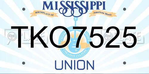 TKO7525 Mississippi License Plate