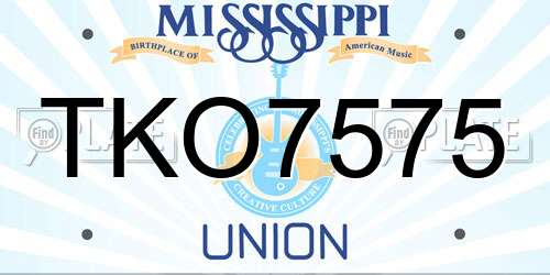 TKO7575 Mississippi License Plate