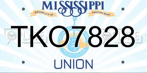 TKO7828 Mississippi License Plate