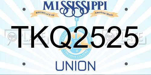 TKQ2525 Mississippi License Plate