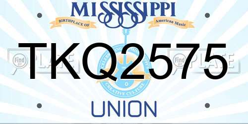 TKQ2575 Mississippi License Plate