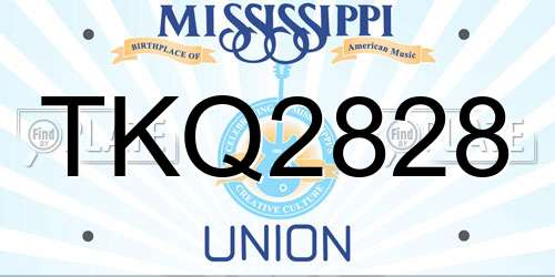 TKQ2828 Mississippi License Plate
