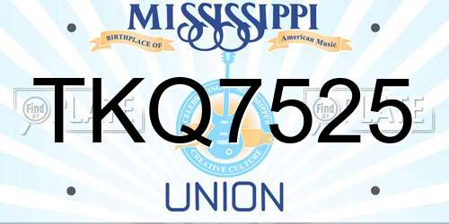 TKQ7525 Mississippi License Plate