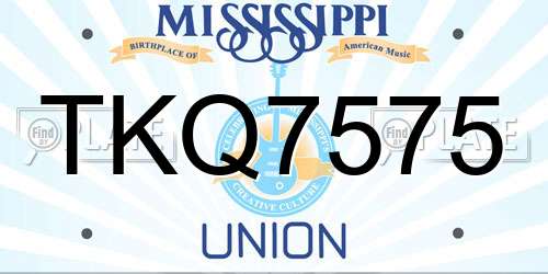 TKQ7575 Mississippi License Plate