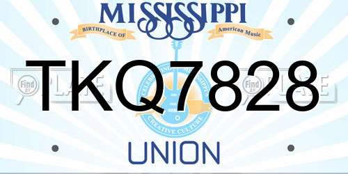 TKQ7828 Mississippi License Plate