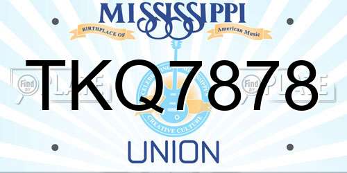 TKQ7878 Mississippi License Plate