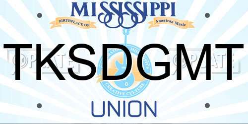 TKSDGMT Mississippi License Plate