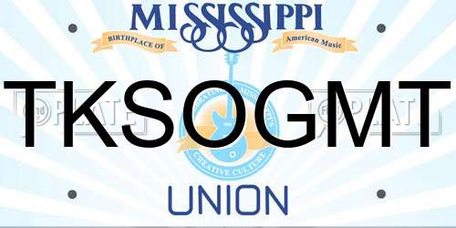 TKSOGMT Mississippi License Plate