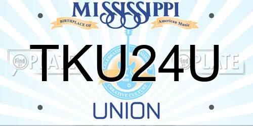 TKU24U Mississippi License Plate