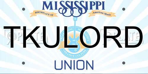 TKULORD Mississippi License Plate