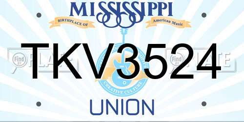 TKV3524 Mississippi License Plate