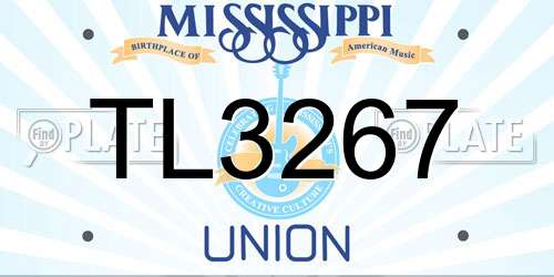 TL3267 Mississippi License Plate