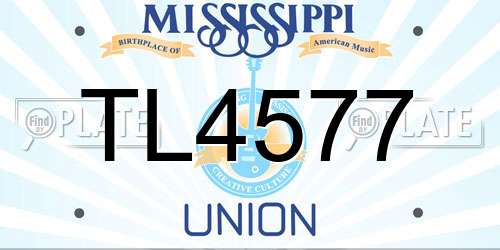 TL4577 Mississippi License Plate