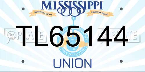 TL65144 Mississippi License Plate