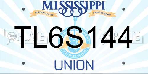 TL6S144 Mississippi License Plate