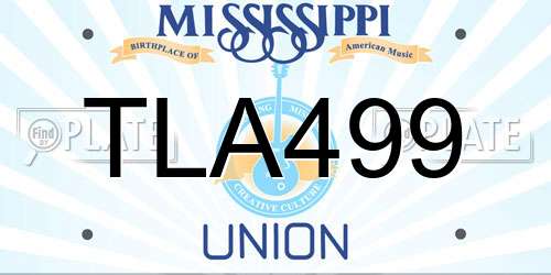 TLA499 Mississippi License Plate