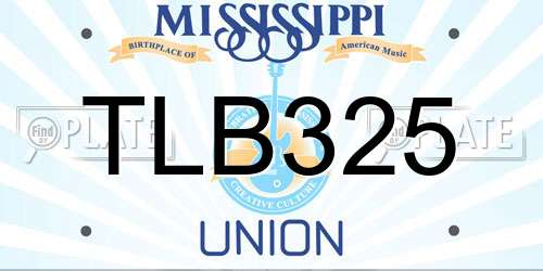 TLB325 Mississippi License Plate