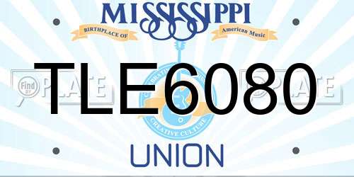 TLE6080 Mississippi License Plate