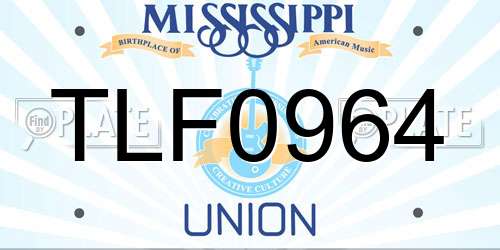TLF0964 Mississippi License Plate
