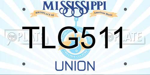 TLG511 Mississippi License Plate
