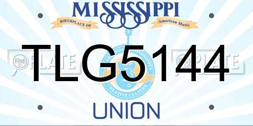 TLG5144 Mississippi License Plate