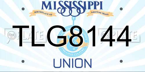 TLG8144 Mississippi License Plate