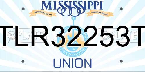 TLR32253T Mississippi License Plate