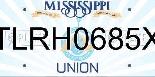 TLRH0685X Mississippi License Plate