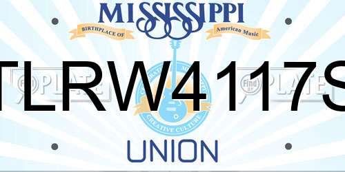 TLRW4117S Mississippi License Plate