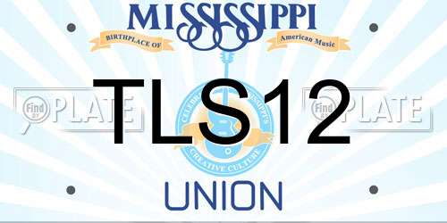 TLS12 Mississippi License Plate
