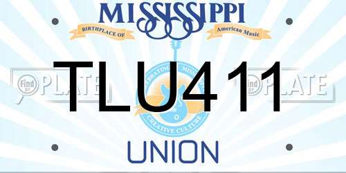 TLU411 Mississippi License Plate