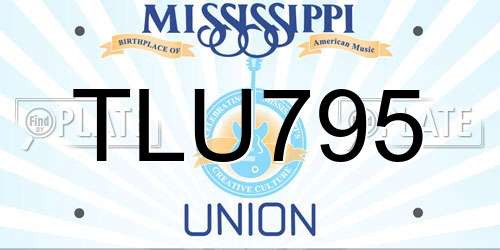 TLU795 Mississippi License Plate