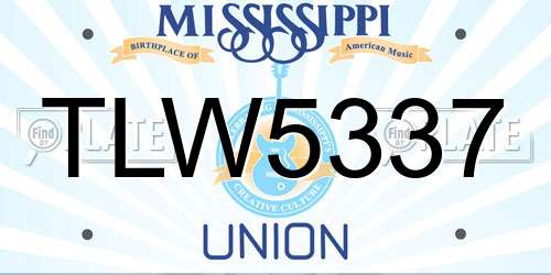 TLW5337 Mississippi License Plate