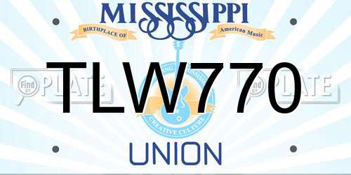 TLW770 Mississippi License Plate