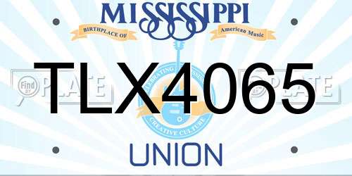 TLX4065 Mississippi License Plate