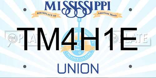 TM4H1E Mississippi License Plate