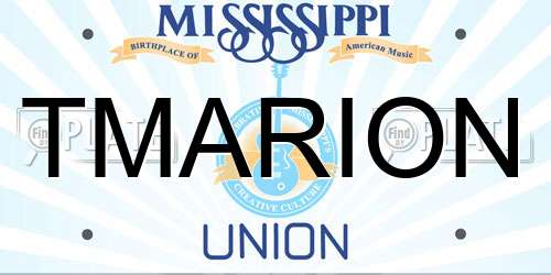 TMARION Mississippi License Plate
