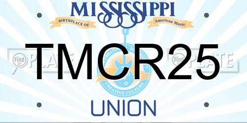 TMCR25 Mississippi License Plate